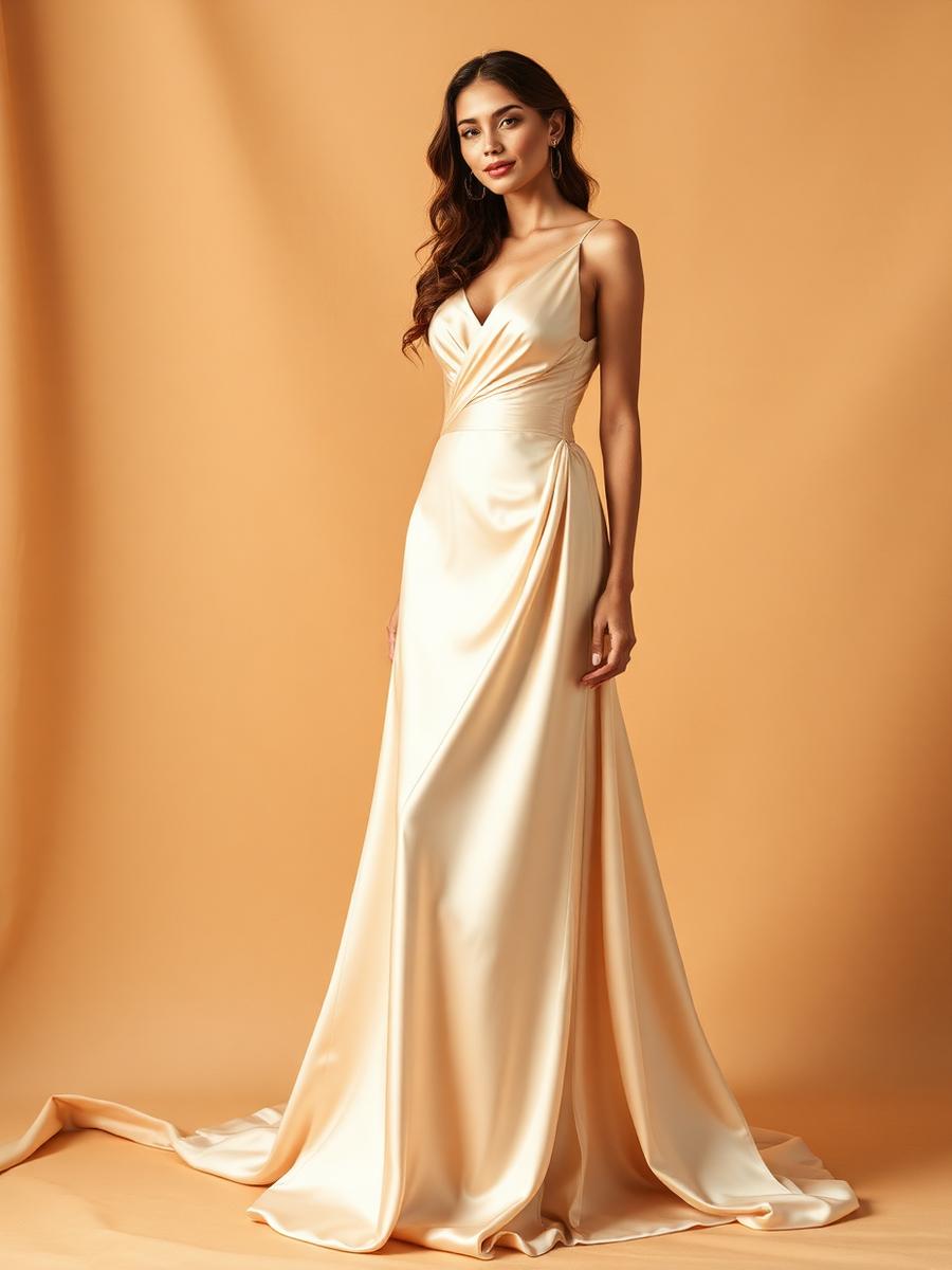 Silk Charmeuse Evening Gown
